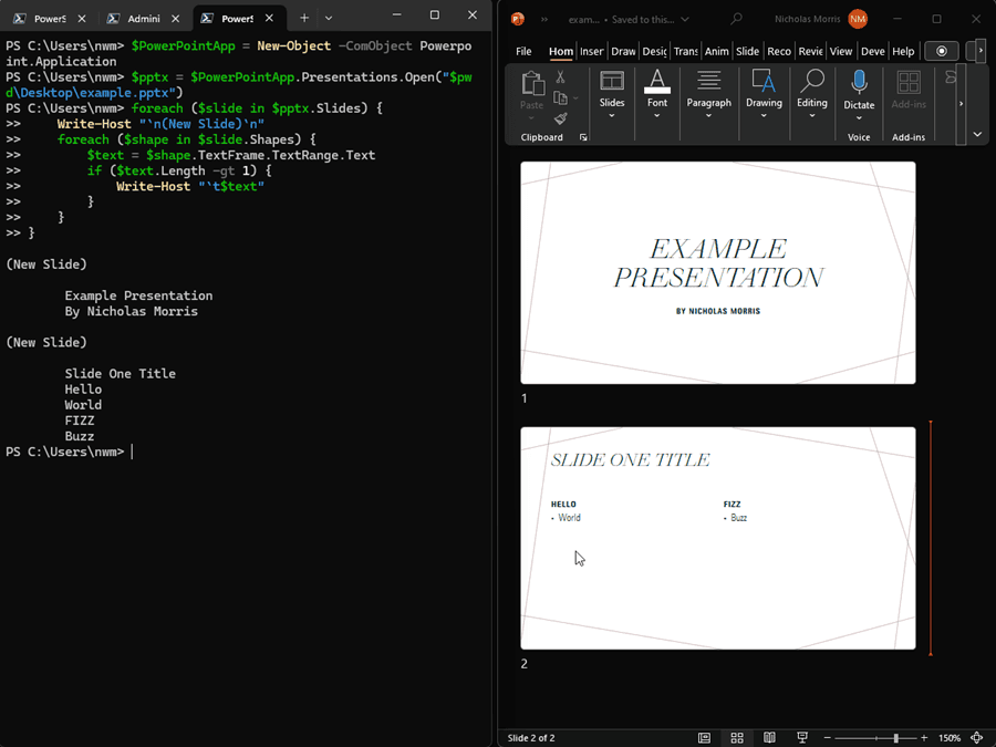 Automating PowerPoint